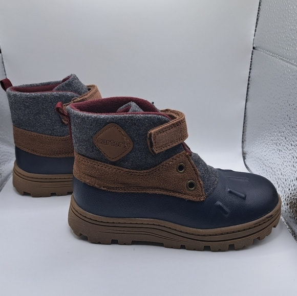 Little kids Carter's Boots navy blue & gray size 11M - Picture 5 of 12